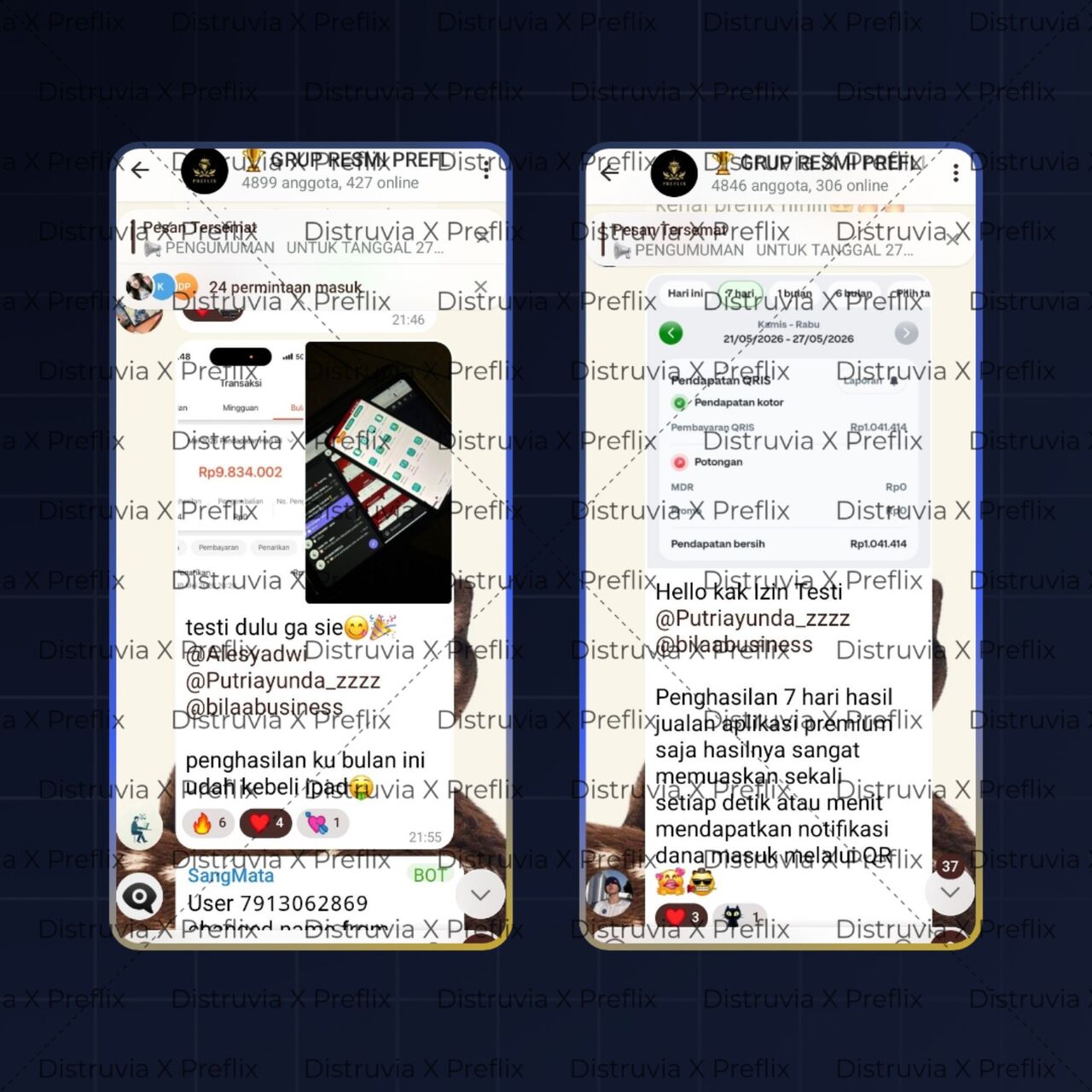 Kolase dokumentasi penjualan dan pengalaman member